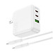 Bộ Củ, cốc sạc nhanh typec 65w cao cấp tiện lợi với 2 cổng Type-C va 1 cổng USB chân dẹp có thể gập gọn lại an toàn chống cháy nổ - Hàng nhập khẩu