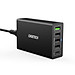 Adapter cóc củ sạc nhanh 60W 4 cổng USB & 1 cổng PD Type-C hiệu CHOETECH Q3-4U2Q cho điện thoại / máy tính bảng / Macbook / Laptop (sạc nhanh 1 cổng PD 2.0 Type-C & 1 cổng USB QC 3.0 & 3 cổng USB 2.4A, Max 6A) - hàng chính hãng