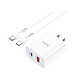 Bộ sạc PD20W Hoco C97 chân dẹt cổng USB và Type- C kèm dây sạc Type-C to Type-C dài 1M cho Android - Hàng chính hãng