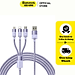 Cáp sạc đa năng Baseus StarSpeed Fast Charging Data Cable 1 for 3 USB to M+L+C 3.5A CAXS - hàng chính hãng