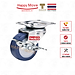 Bánh xe đẩy PU tải nhẹ càng xoay khóa - 50-65-75mm - Happy Move Thái Lan