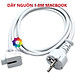 Dây nguồn nối dài 1.8m dùng cho củ sạc Macbook, Iphone, Ipad QUATECH - Hàng nhập khẩu
