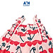 Đầm bé gái họa tiết Dây Cherry đỏ thun cotton - AICDBGTAVFBC - AIN Closet