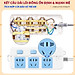 Ổ Cắm Điện Thông Minh 3 Lỗ Chống Giật Hamart 2 Cổng Sạc USB Đa Năng Đèn LED TẶNG Đầu Nối 2 Chân
