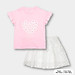 Bộ bé gái Bigfox Miss Meow mùa hè size đại chất cotton mix chân váy hình in dễ thương cỡ 3,6,9,10,11 tuổi 30kg 40kg 1886