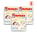 Combo 3 gói Tã/bỉm dán sơ sinh Huggies Skin Perfect NB 70+6 miếng với 2 vùng thấm giảm kích ứng da