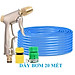 Bộ dây vòi xịt nước rửa xe, tưới cây . tăng áp 3 lần, loại 20m 206701 đầu đồng,cút+ tặng mở chai