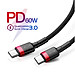 Dây cáp sạc nhanh Type-C truyền data tốc độ cao Baseus Cafule Type C to Type C PD cho Smartphone / Tablet / Macbook / Laptop Type C  dài 1M (3A, 60W, Sạc nhanh PD, Sạc nhanh QC 4.0 Quick Charge) - hàng chính hãng
