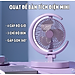 Quạt Để Bàn Tích Điện Mini 3 Cấp Độ Gió Teement, Tích Hợp Đèn Ngủ Động Cơ Không Tiếng Ồn Pin Pin 1200mah , Điều Chỉnh Lên Xuống 360°- Hàng Chính Hãng