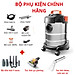 Máy hút bụi công nghiệp đa năng khô và ướt ABG Yili YLW-6263A loại 12 lít công suất 1200W - thùng inox kèm phụ kiện bộ 9 đầu hút, tay hút ga và hút thảm mika - Hàng Chính Hãng
