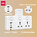 Ổ Cắm Chia Điện Deli, Ổ Cắm Điện Chữ T Công Suất 2500W Tích Hợp Cổng USB &TypeC Sạc Nhanh 20W