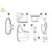 Van khí, van chân không, van mỏ vịt, phễu silicon, nắp nhựa, cáp sạc, phụ kiện thay thế máy hút sữa Moaz Bé Bé MB052
