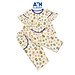 Bộ quần áo dài tay ngắn bé gái họa tiết Bé Gấu Hoa Tím xô muslin - AICDBGCB3EO2 - AIN Closet