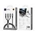 Cáp Sạc Đa Năng 3in1 sạc nhanh 60W USB-C ra 2 cổng Type-C + 1 cổng L cho iPhone / cho iPad hiệu WIWU Starlink - Chống Rối, Siêu Bền, Chip Thông Minh Tích Hợp, Sạc An Toàn - Hàng nhập khẩu