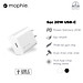 Adapter Sạc Type C PD 20W Mophie Trắng - Hàng chính hãng
