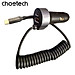 Tẩu sạc Choetech TC0030 nhanh ô tô 65W  tích hợp thêm dây cáp sạc lò xo Type C (Hàng chính hãng)