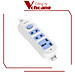 Ổ cắm điện 3 lỗ cắm Huntkey HK-A32 dây dài 3 mét, chịu tải 2500W với 2 lỗ cắm đa năng - Hàng chính hãng