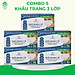COMBO 5 HỘP Khẩu trang y tế CAEMEDI 3 lớp TRẮNG Cao cấp, kháng khuẩn, lọc bụi bẩn đạt chuẩn BFE, FDA xuất khẩu Hoa Kỳ - Hộp 50 cái