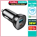 Củ Sạc Điện Thoại Ô Tô 38W CHOETECH TC0005 V2 USB Quick Charge 3.0 18W, Type-C PD 20W - Hàng Chính Hãng