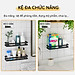 Kệ gia vị dán tường dài 30/40/50cm sơn đen tĩnh điện Vando chính hãng - kèm keo chuyên dụng kệ treo tường bằng thép carbon không gỉ, siêu chịu lực 30kg