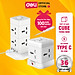 Ổ cắm điện đa năng Deli Công Suất 2500W - Tích Hợp Ổ USB & Type C Thiết Kế Cầu Chì Tự Ngắt Khi Quá Tải, Nắp Chống Giật