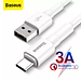 Dây cáp sạc nhanh 3A chuẩn QC 3.0 USB-A to Type-C hiệu Baseus Mini White cho điện thoại / máy tính bảng / iPad Type C trang bị chip sạc thông minh, tốc độ truyền tải dữ liệu tốc độ cao 480Mbps - hàng nhập khẩu