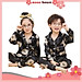 Bộ Pijama Lụa Dài Tay Cho Bé Từ 6-28kg MOON HOUSE, Bộ Lụa Họa Tiết Gấu Cho Bé Trai Và Bé Gái Mặc Nhà Cực Yêu