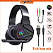 Tai nghe chụp tai Gaming tích hợp Mix HXSJ F16 RGB Jac 3.5mm âm thanh 3D Bass cực đã chuyên dùng nghe nhạc, chơi game - Hàng chính hãng