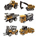 Xe công trình xây dựng bằng kim loại  KAVY gồm 6 xe chi tiết sắc sảo, an toàn cho bé, dùng làm đồ chơi trẻ em hoặc trang trí