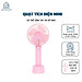 Quạt Tích Điện Cầm Tay Pin Sạc 4 Cánh 3 Tốc Độ Gió Có Đế Để Bàn, Quạt Để Bàn Pin Sạc USB Tiện Lợi - HÀNG CHÍNH HÃNG MINIIN