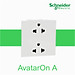Ổ cắm đôi 3 chấu 16A, size E AvatarOn A chính hãng