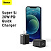 Bộ sạc nhanh 20W USB Type C Baseus Super SI Quick Charger QC3.0 cho iPhone 12 (1C, 20W, Chân dẹt) - Hàng chính hãng