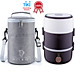 Bộ Hộp Cơm Giữ Nhiệt Văn Phòng Cao Cấp Cắm Điện inox 3 tầng - Chính hãng dododios