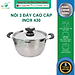 Nồi 3 đáy inox 430 Thân Cool Fivestar Standard quai silicon chống nóng nắp inox (16cm)