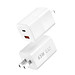 Adapter cóc củ sạc nhanh 65W PD Type-C + USB-A QC 3.0 hiệu WIWU Nano Gan - hỗ trợ sạc cùng lúc 2 thiết bị, đạt chuẩn MFI, Chip sạc AI thông minh - Hàng nhập khẩu