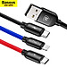Cáp sạc 3in1 Baseus Three Primary Colors Fast Charging Cable 3.5A CAMLT-BSY USB to C+M+L- hàng chính hãng