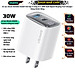 Củ sạc nhanh USAMS CC229 tích hợp 2 Cổng A+C 30W GaN Digital Display Fast Charger- Hàng Chính Hãng