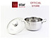 Bộ nồi chảo 3 đáy inox 430 cao cấp FiveStar Standard 2 món nắp kính tặng 1 vá canh ( 16cm /20cm /24cm )