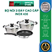 Bộ nồi inox và  chảo chống dính Fivestar Standard chống nóng nắp inox 3 đáy từ tặng 2 vá canh (1 nồi 16cmx 1 nồi 20cm và 1 chảo 22cm )
