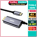 Dây Cáp Chuyển Đổi Type C To HDMI 4K 60Hz CHOETECH XCH-M180 Dây Nylon Dài 1.8M, Tương Thích Thunderbolt 3 Dành Cho Macbook, Kèm Cổng Type C Sạc Nhanh 60W - Hàng Chính Hãng