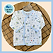 Túi 5 Áo Sơ Sinh Cotton Tay Dài Cài Nút Xéo Họa Tiết JOU - Size 1,2,3 cho bé sơ sinh -9kg