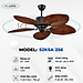 Quạt trần cánh gỗ không đèn Klasse 52KSA 256 Hàng chính hãng