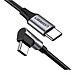 Cáp 2 đầu type c 2.0 3M bẻ góc C 90 độ màu xám sạc và truyền dữ liệu từ máy tính ra điện thoại Ugreen 80714  US255 Hàng Chính Hãng