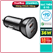 Củ Sạc Điện Thoại Ô Tô 40W, 2 Cổng Type-C PD 20W CHOETECH TC0008 V2 - Hàng Chính Hãng
