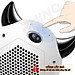 Máy sưởi ấm mùa đông mini Rhino W201 - quạt sưởi tiểu quỷ để bàn văn phòng, kèm bộ sticker cảm xúc tùy chỉnh - Hàng chính hãng