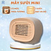 Máy sưởi mini để bàn công suất 400W, làm ấm góc rộng, nóng nhanh, nhỏ gọn tiện lợi, Quạt Sưởi Gốm Văn Phòng Du Lịch Dã Ngoại Phượt - Hàng Nhập Khẩu