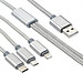 Cáp Sạc 3 Đầu Đa Năng Cho Samsung, Xiaomi, iPhone, iPad – Hàng Chính Hãng