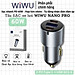Tẩu củ sạc nhanh 60W cho xe hơi ô tô 2 PD3.0 Type- C + USB-A QC3.0 hiệu WIWU Nano Pro cho iphone 17 16 15 14 13 12 iPad vivo samsung macbook - hàng chính hãng
