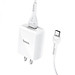 Bộ sạc 2.4A Hoco DC13 chuôi dẹt 1 cổng Usb kèm dây sạc Type-C dài 1M cho Android
