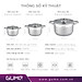 Bộ 3 Nồi GUME GMP19 Hàn Quốc- Bảo hành 5 năm hàng chính hãng